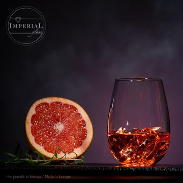 IMPERIAL glass Weinglas Weingläser ohne Stiel, Glas, 570ml moderne Weißweingläser Rotweingläser Spülmaschinenfest