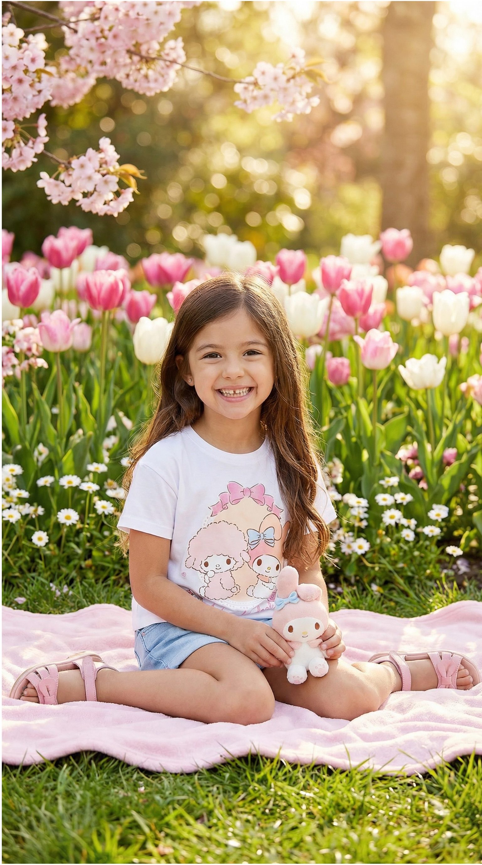 Hello Kitty Print-Shirt Hello Kitty my Melody Kinder Mädchen kurzarm T-Shirt Shirt 100% Baumwolle, Gr. 116 bis 158