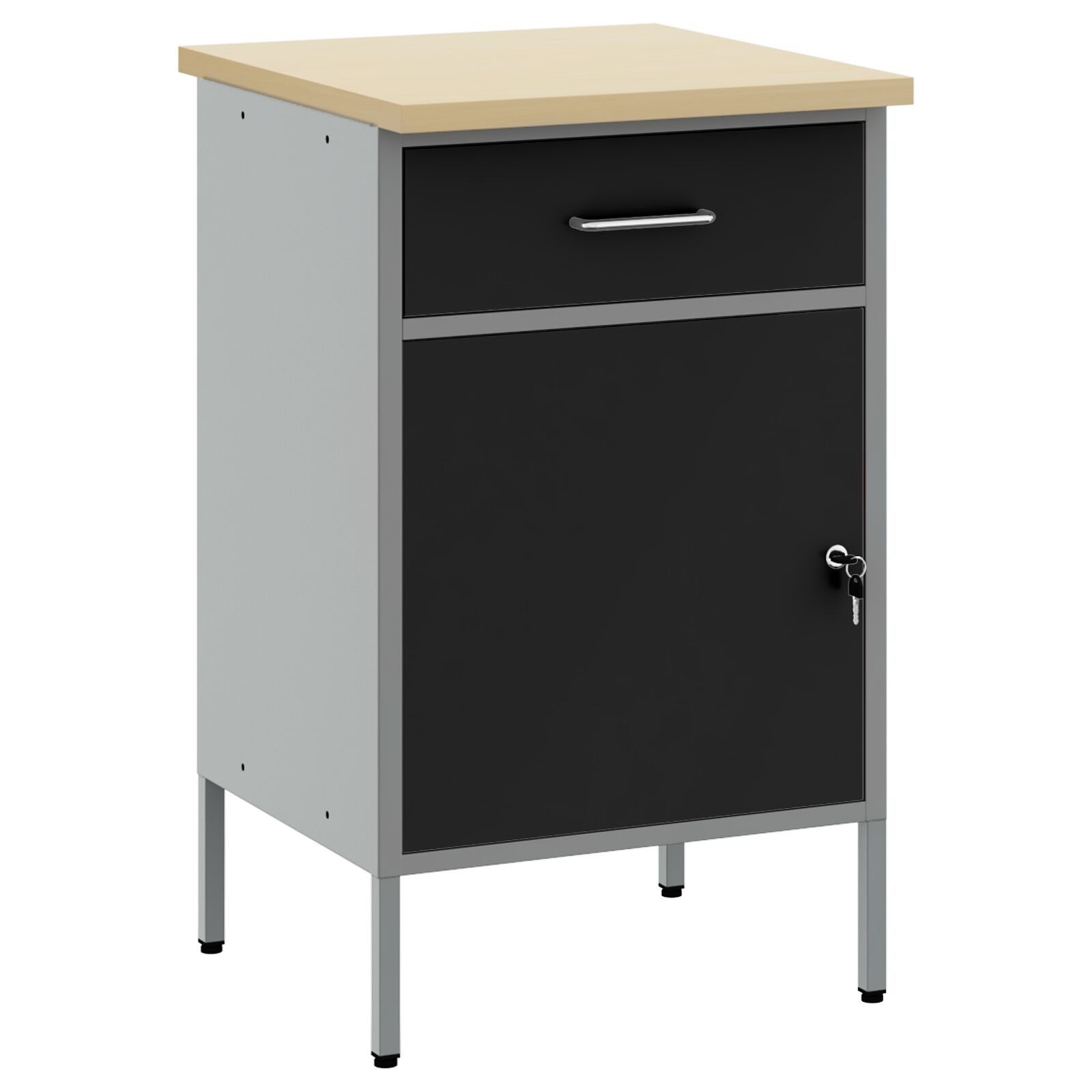 Werkbank Werkzeugschrank Schwarz 50x55x84 cm Stahl