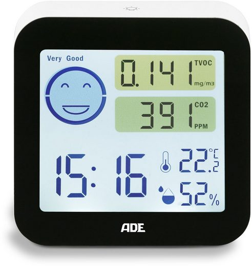 ADE »WS1908« Wetterstation (Luftqualitätsmonitor mit Thermo-Hygrometer)