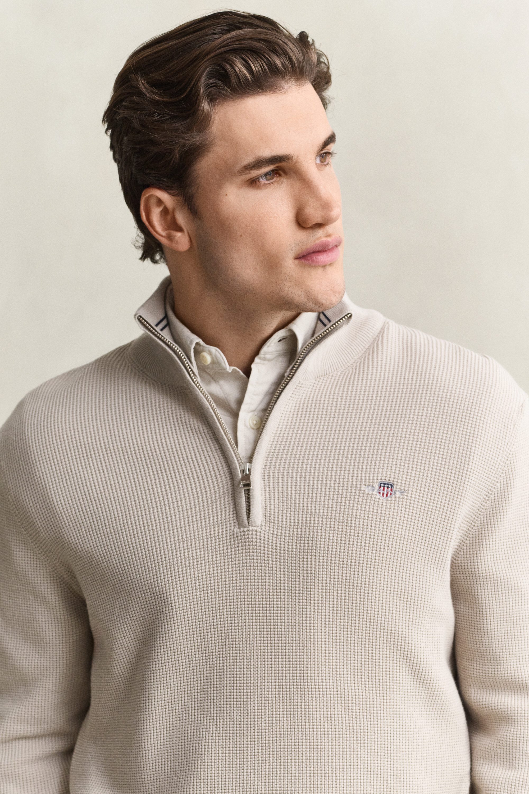 Gant Troyer MICRO TEXTURED COTTON HALF ZIP Regular fit mit Troyerkragen
