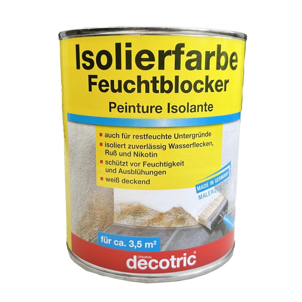 PUFAS Isoliergrundierung decotric Isolierfarbe Feuchtblocker, 750 ml, Weiß deckend