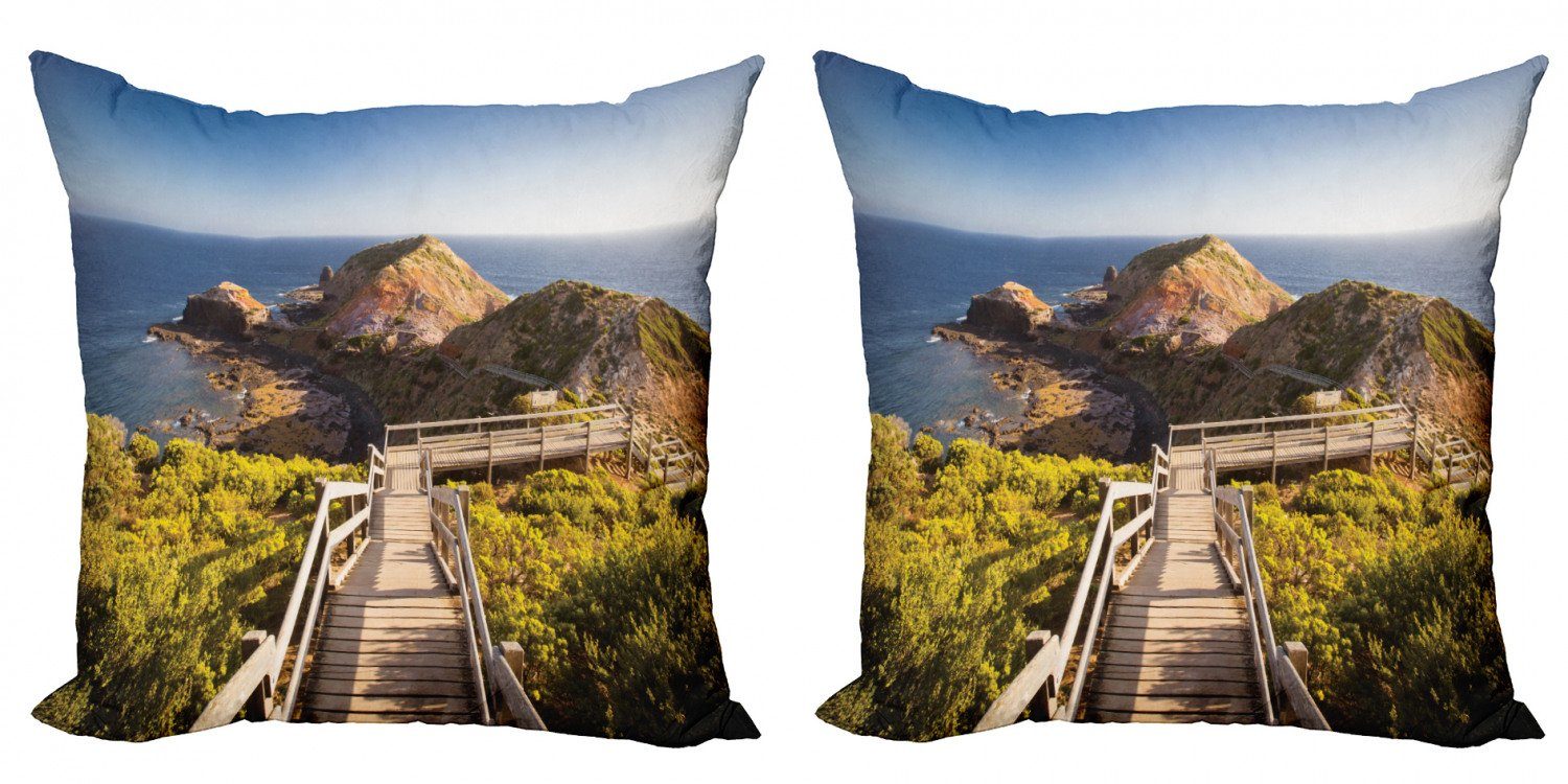 Kissenbezüge Modern Accent Doppelseitiger Digitaldruck, Abakuhaus (2 Stück), Australien Rocks-Brücke und das Meer