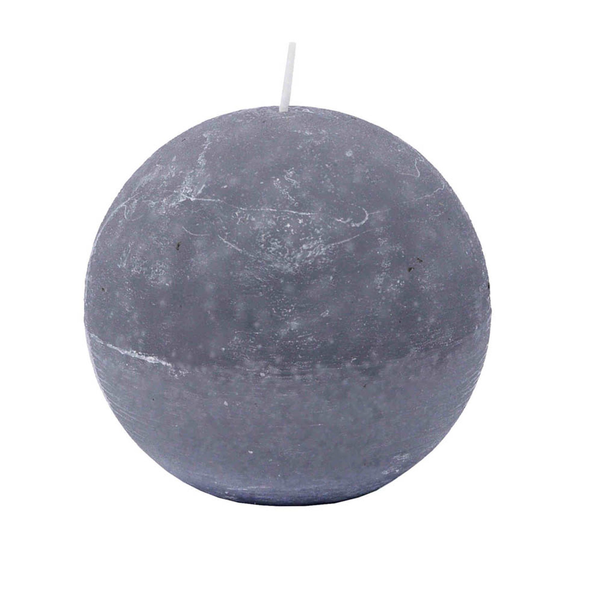 B&S Kugelkerze Kugelkerze Rustikal Ø 100 mm frostgrau ca. 55 Stunden Brenndauer