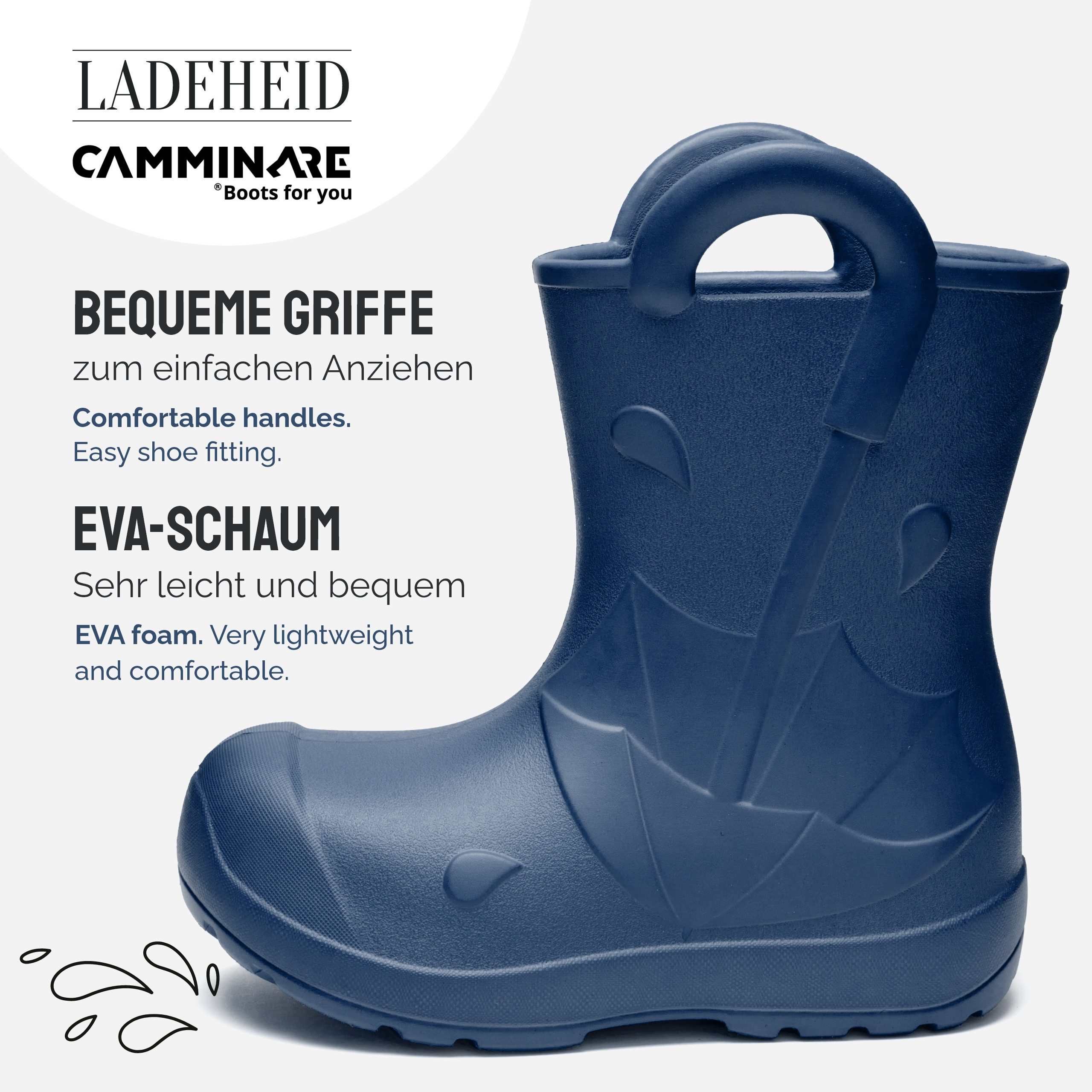 Ladeheid x Camminare Kinder aus leichtem EVA wasserdicht mit Design LA-CA-20 Gummistiefel – Bild 4 von 5