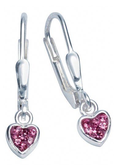 Paar Ohrhänger Schmuck Geschenk Silber 925 Ohrschmuck Patentbrisur Herzen