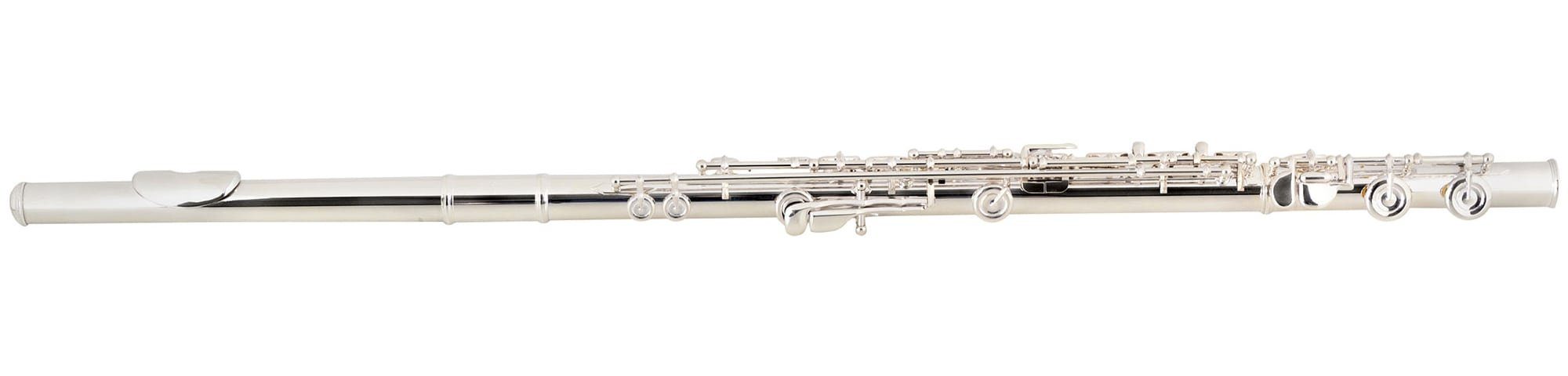 Lechgold Querflöte FL-19/4 - Mundlochplatte und Kopfstück aus 925er Sterling-Silber C, Geschlossene Klappen mit Spitzdeckelmechanik