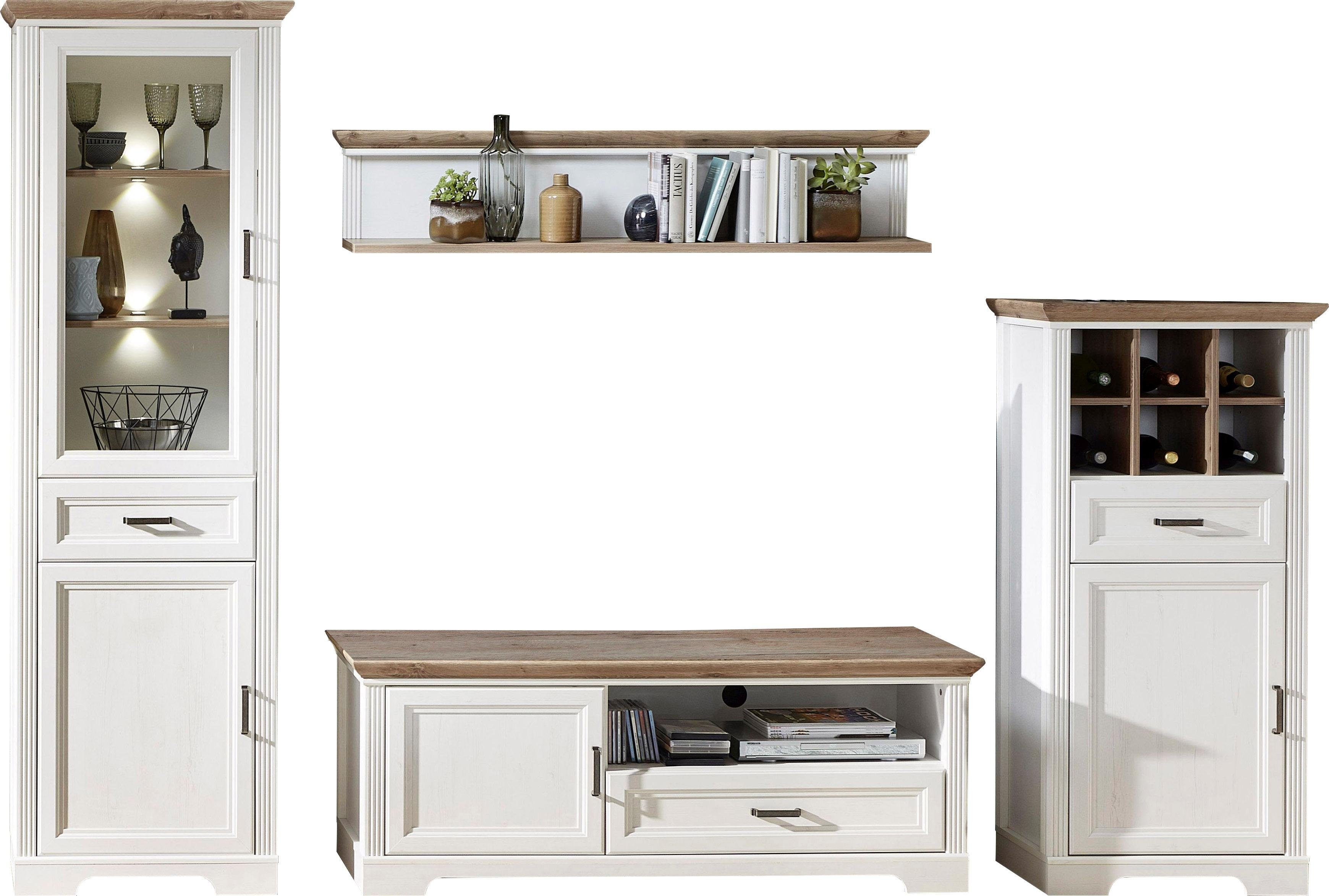 Innostyle Wohnwand Jasmin, (Set, 4-St), inkl. LED-Beleuchtung, mit Soft-Close-Funktion