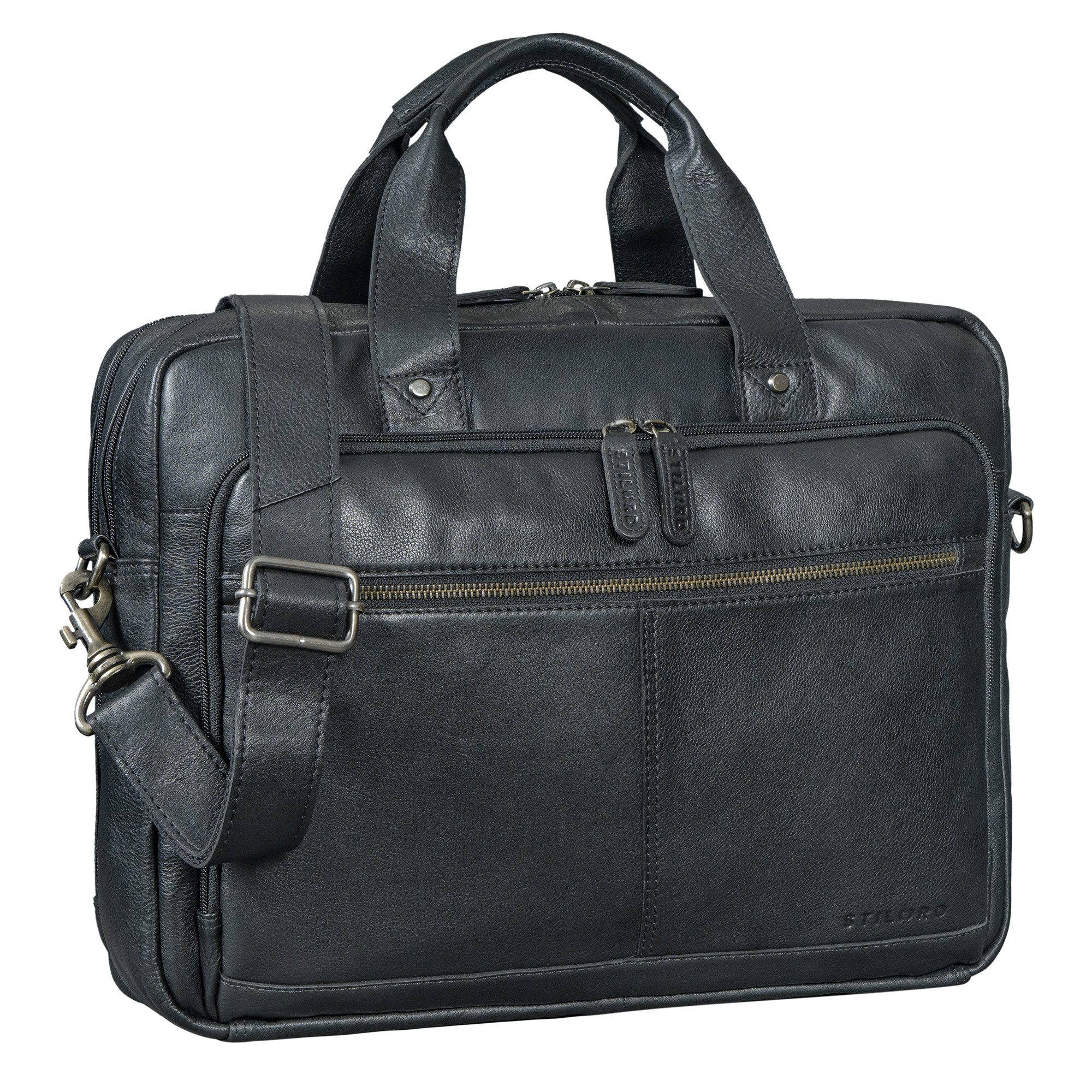 Laptoptasche "Ronan" Premium Business Aktentasche Herren Leder Groß 16 Zoll