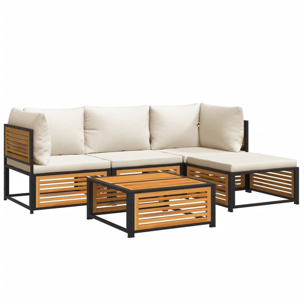 vidaXL Gartenlounge-Set 5-tlg. Garten-Sofagarnitur mit Kissen günstig online kaufen