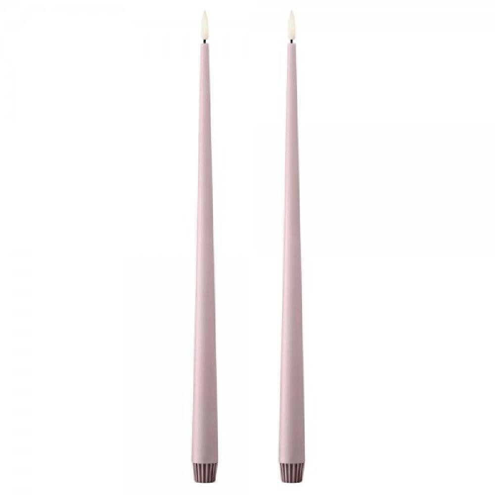 Tafelkerze LED Spitzkerze Taper Candle Soft Rose (40cm) (2-teilig)