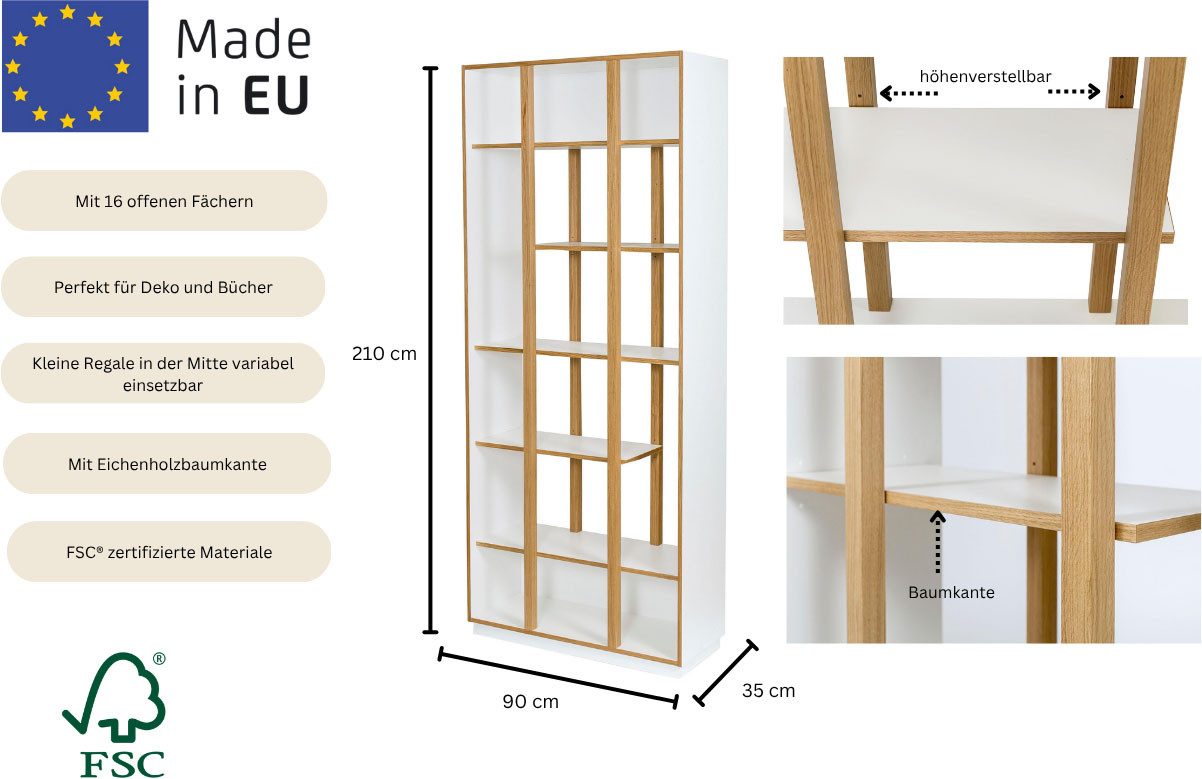 Woodman Bücherregal Newbury, in einem tollen skandinavian Look, FSC®-zertifiziert