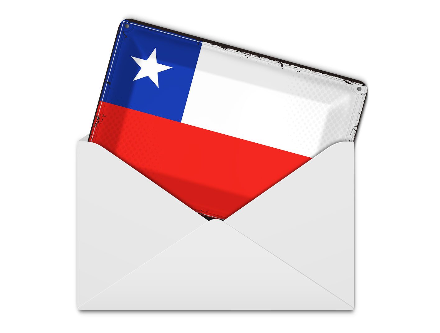 Femer GmbH Postkarte Flagge Chiles 14x10 cm Retro Flag of Chile, unfrankiert