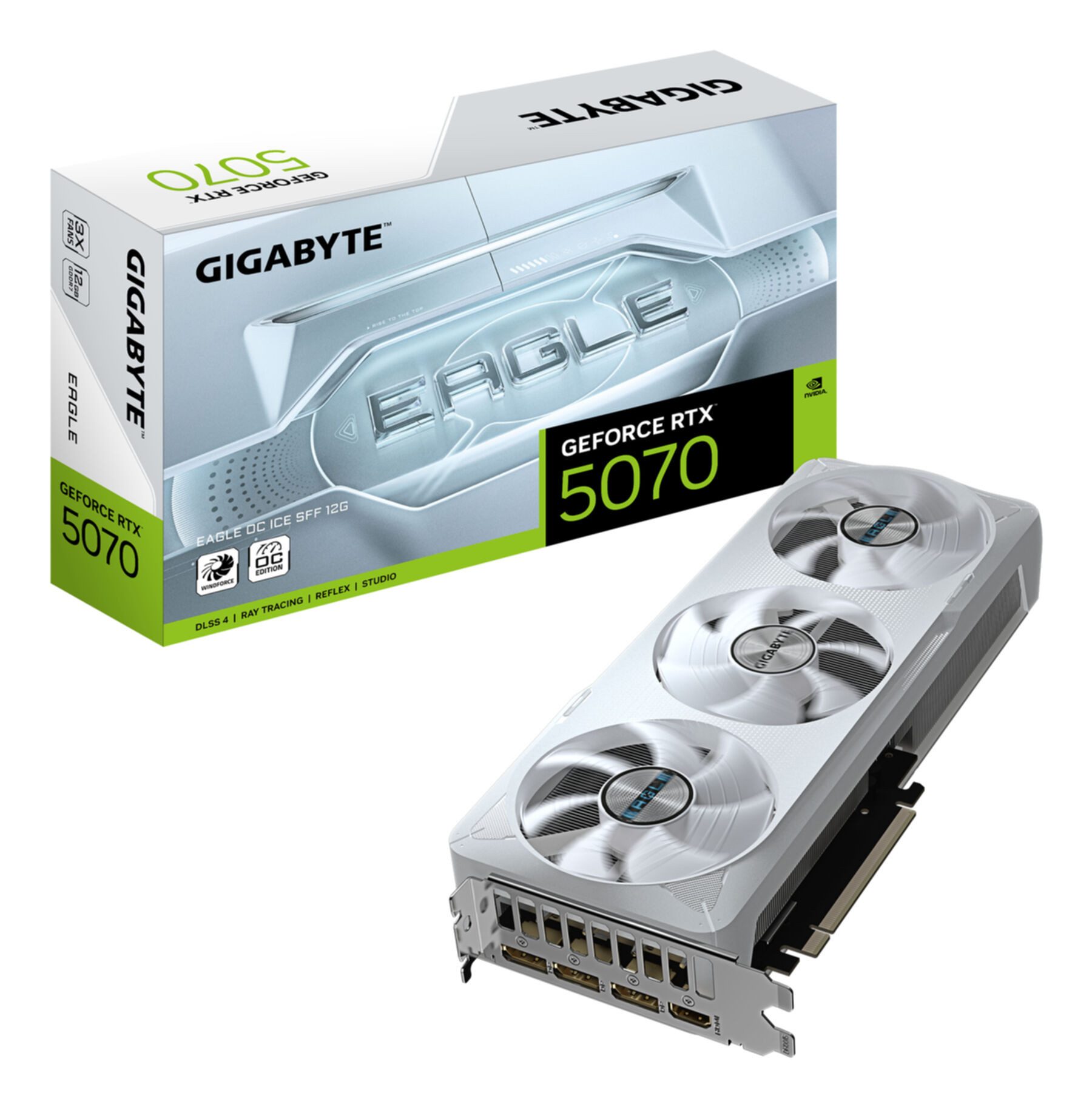 Gigabyte GeForce RTX 5070 EAGLE OC ICE SFF 12G Grafikkarte - 12GB GDDR7, 192 Bi Grafikkarte