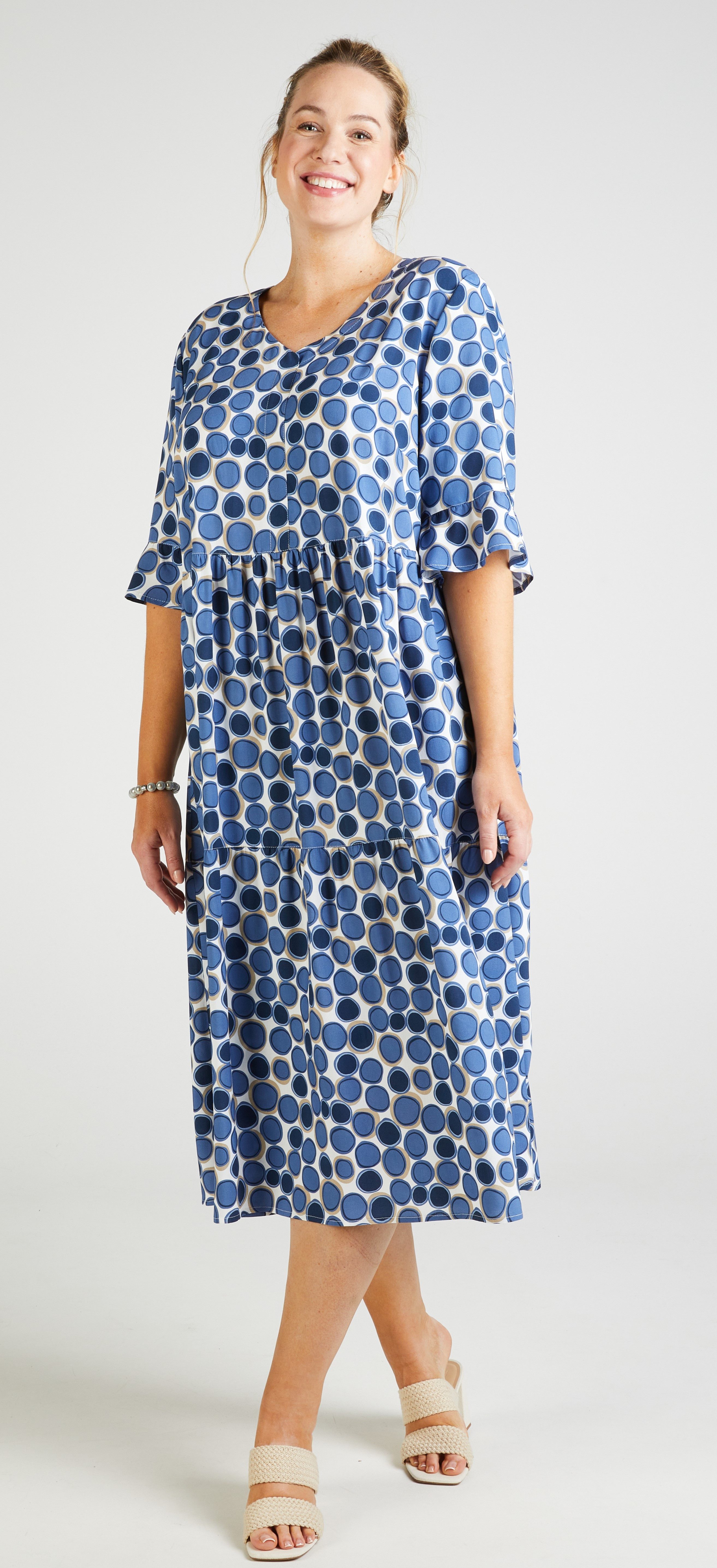 Mona Lisa REDLINE Midikleid Große Größen Sommerlich luftiges Midikleid