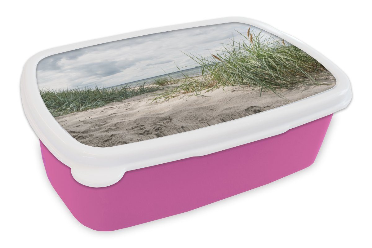 MuchoWow Lunchbox Sand - Pflanzen - Deutschland, Kunststoff, (2-tlg), Brotbox für Erwachsene, Brotdose Kinder, Snackbox, Mädchen, Kunststoff rosa | Lunchboxen
