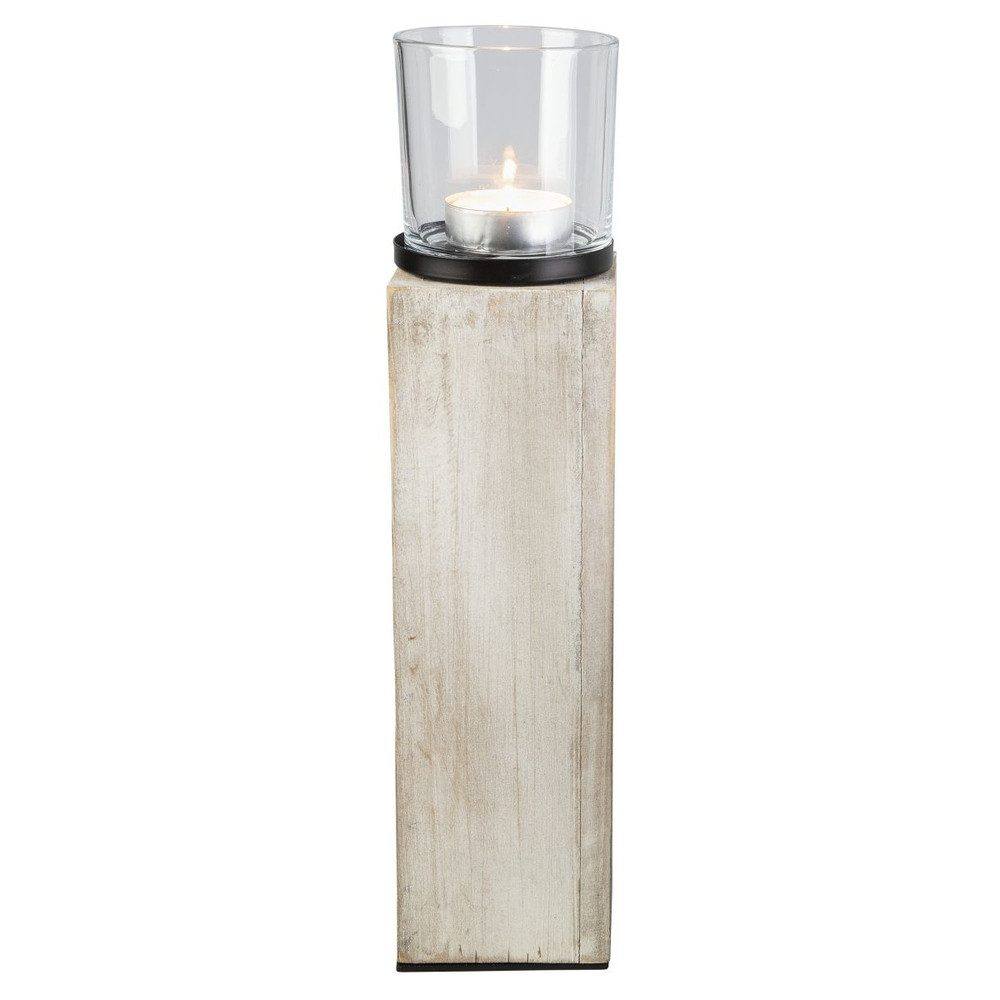MICA Dekolicht Windlichtsäule braun/klar - ca. günstig online kaufen