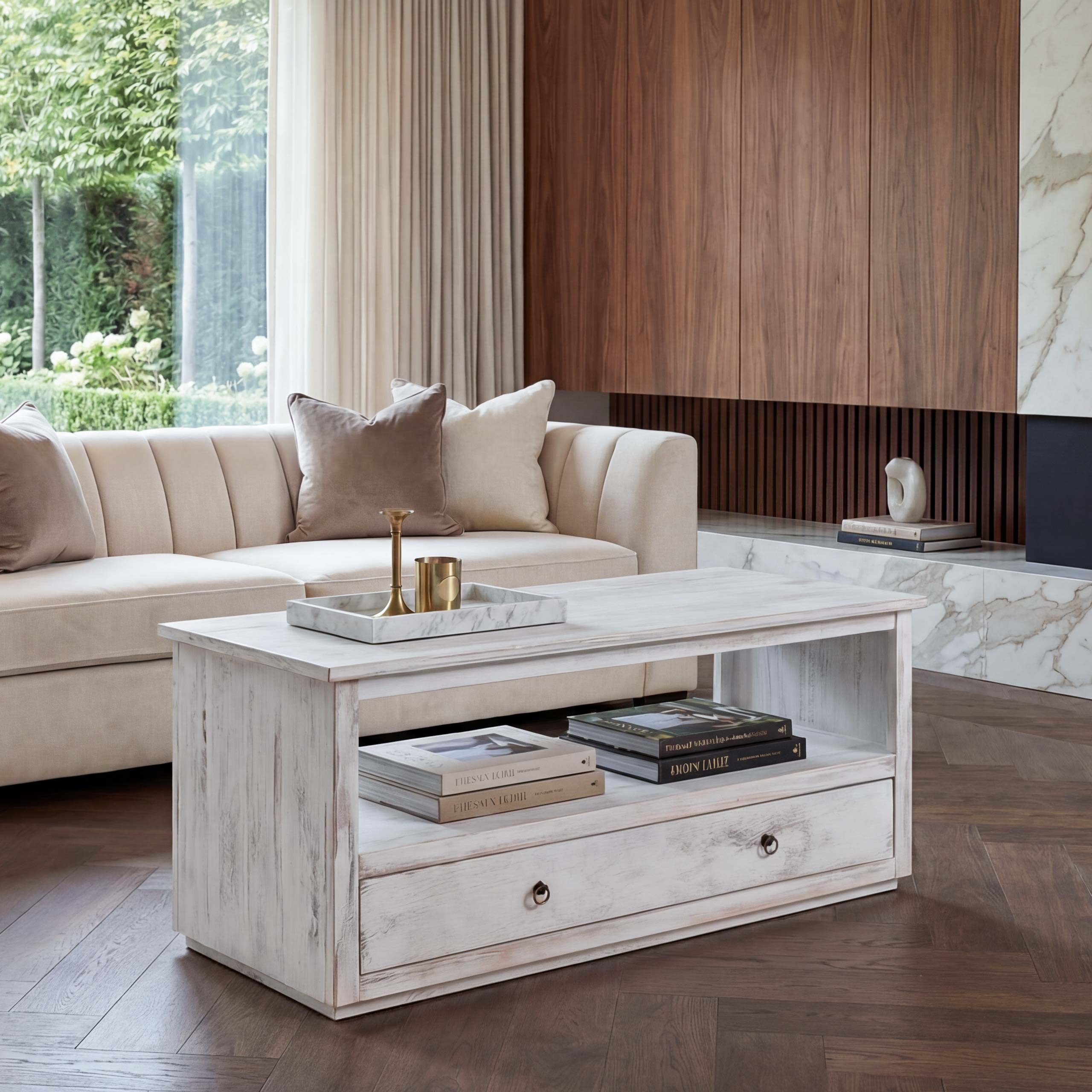 MCW Couchtisch T94-C, 1 geräumige Schublade, 1 großes Ablagefach