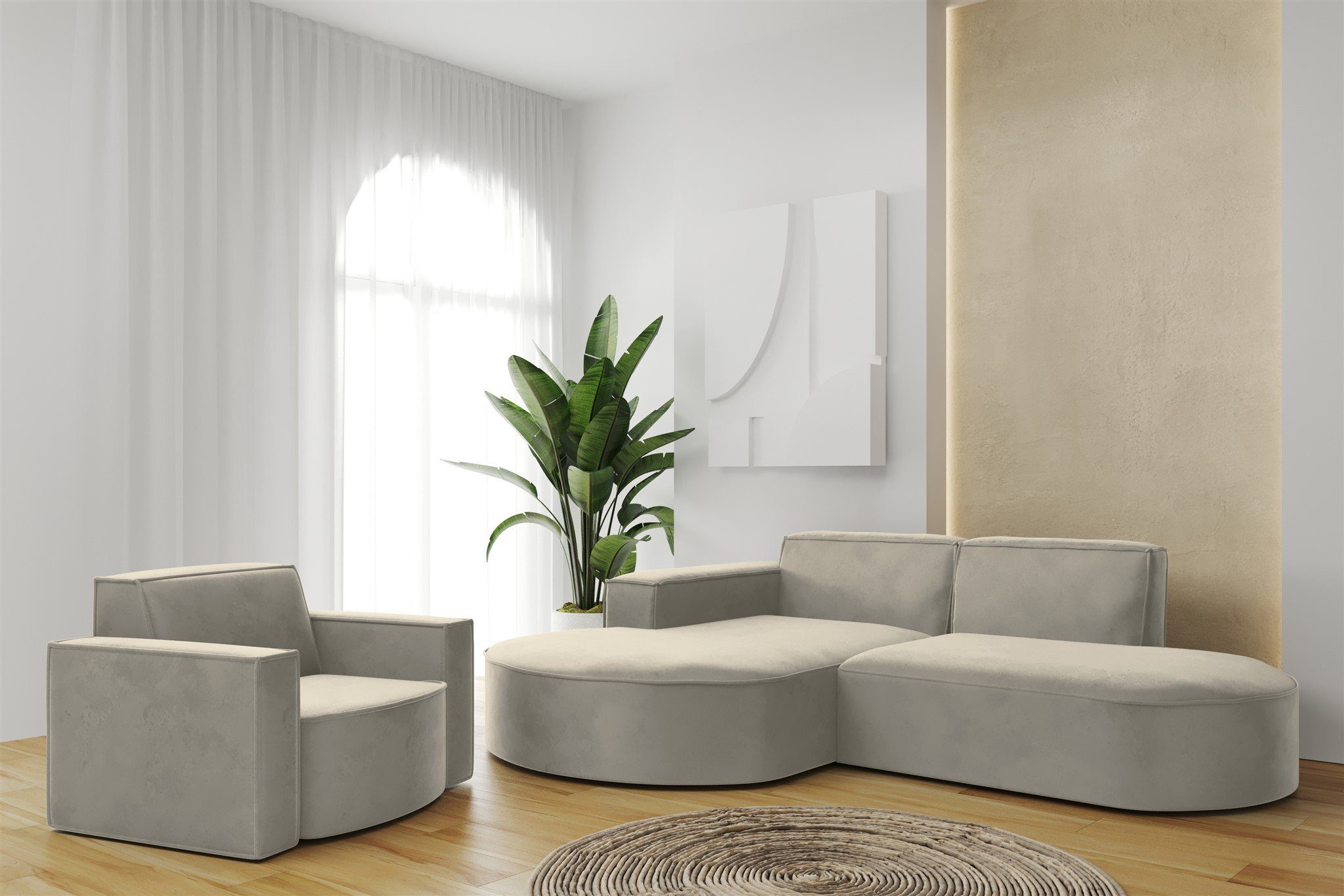 Fun Möbel Sessel Designersessel PALMA in Stoff Ascot oder Opera Velvet, Rundumbezug