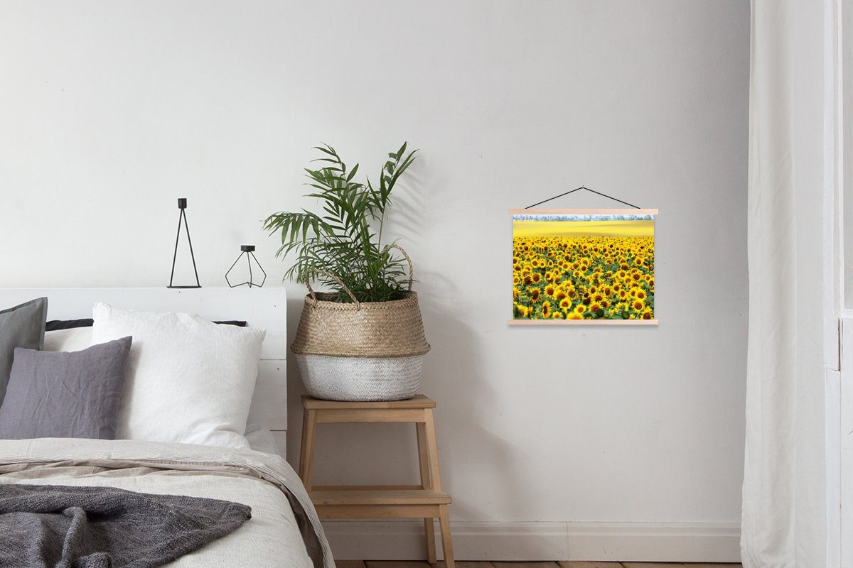 MuchoWow Poster Sonnenblume - Posterleiste, Natur, St), Textilposter Blumen für Bilderleiste, (1 - Magnetisch Wohnzimmer