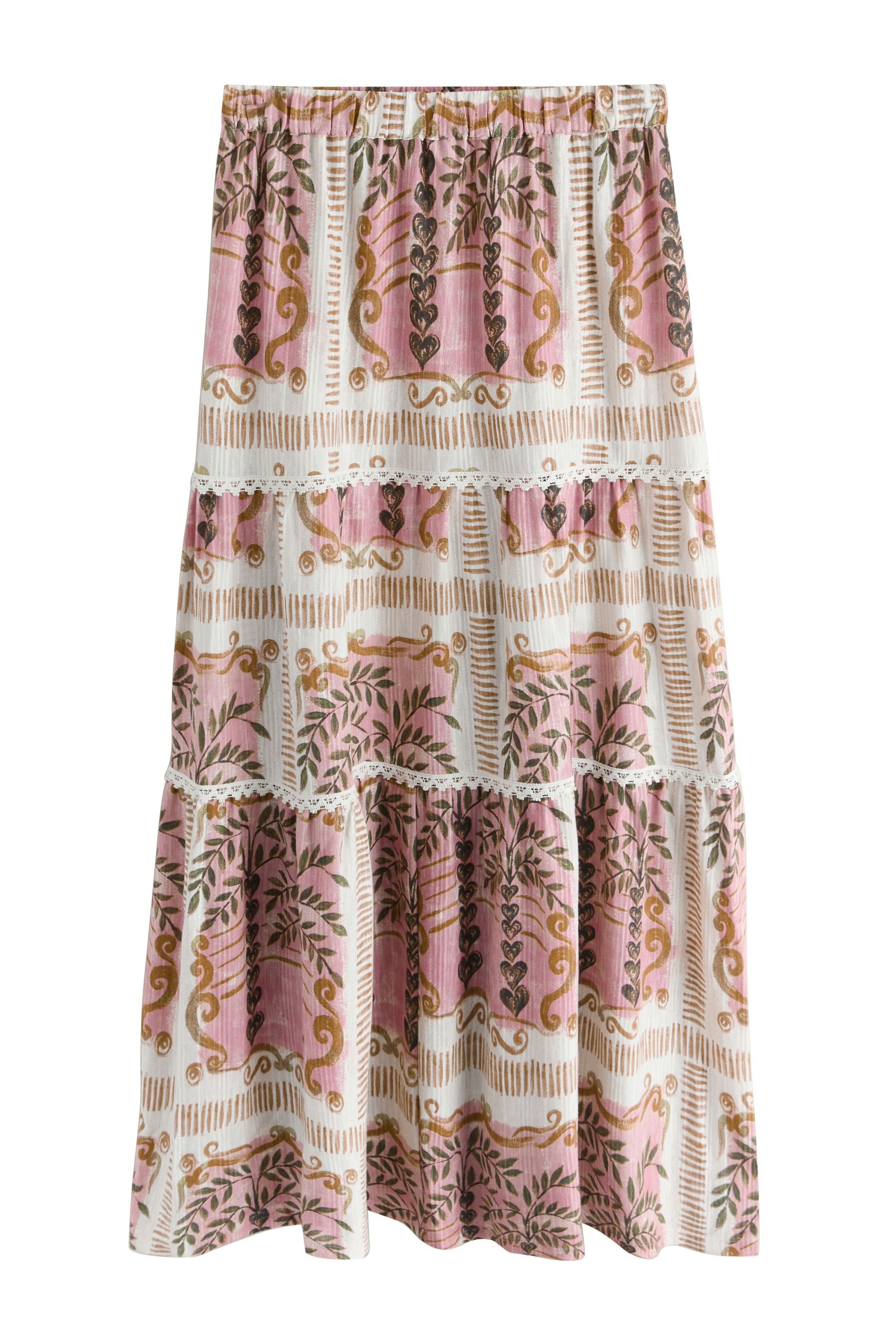 Next Maxirock Maxi-Stufenrock aus Baumwolle (1-tlg)