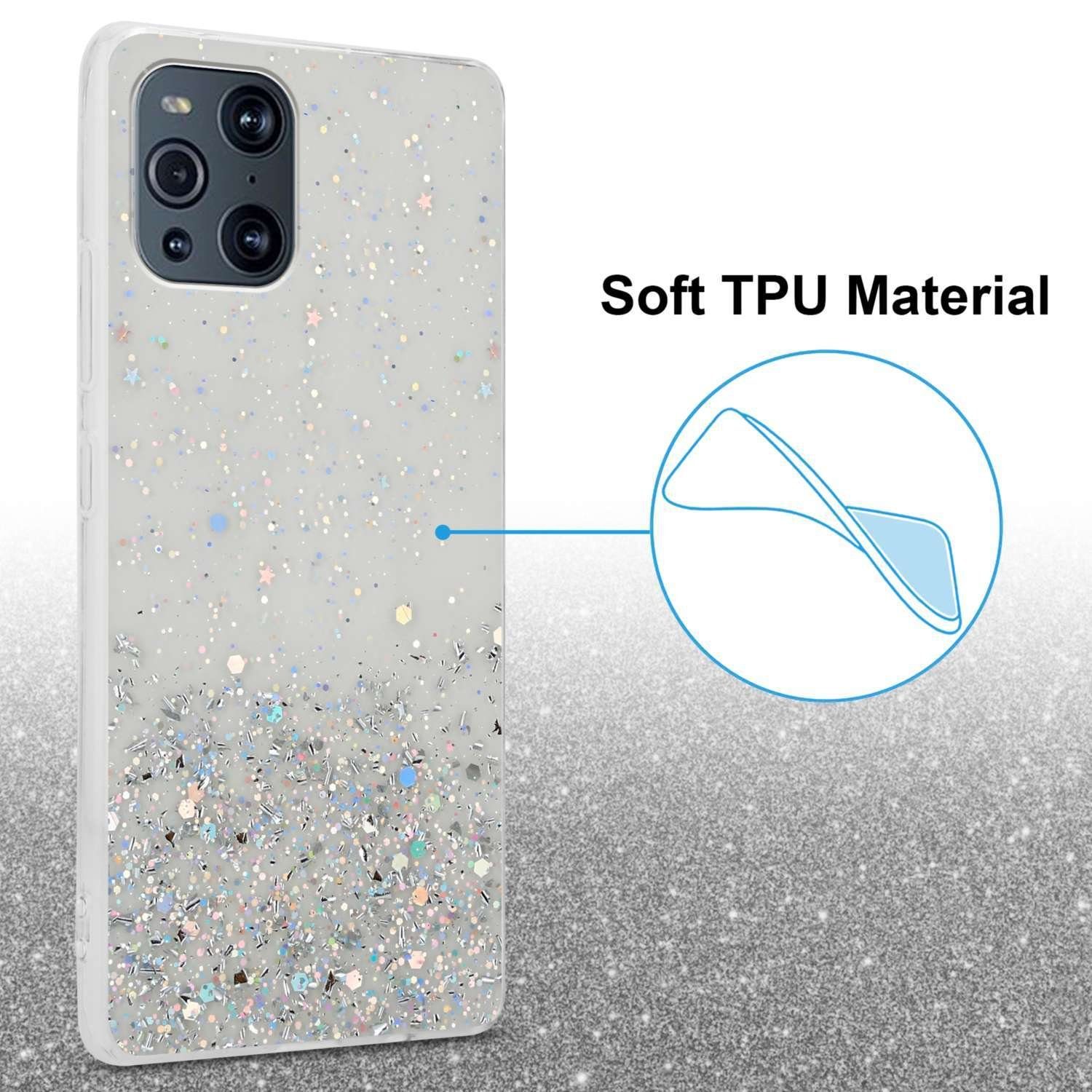 Cadorabo Handyhülle für Oppo FIND X3 PRO Hülle Oppo FIND X3 PRO, Flexible TPU Silikon Handy Schutzhülle - Hülle - mit Glitzer