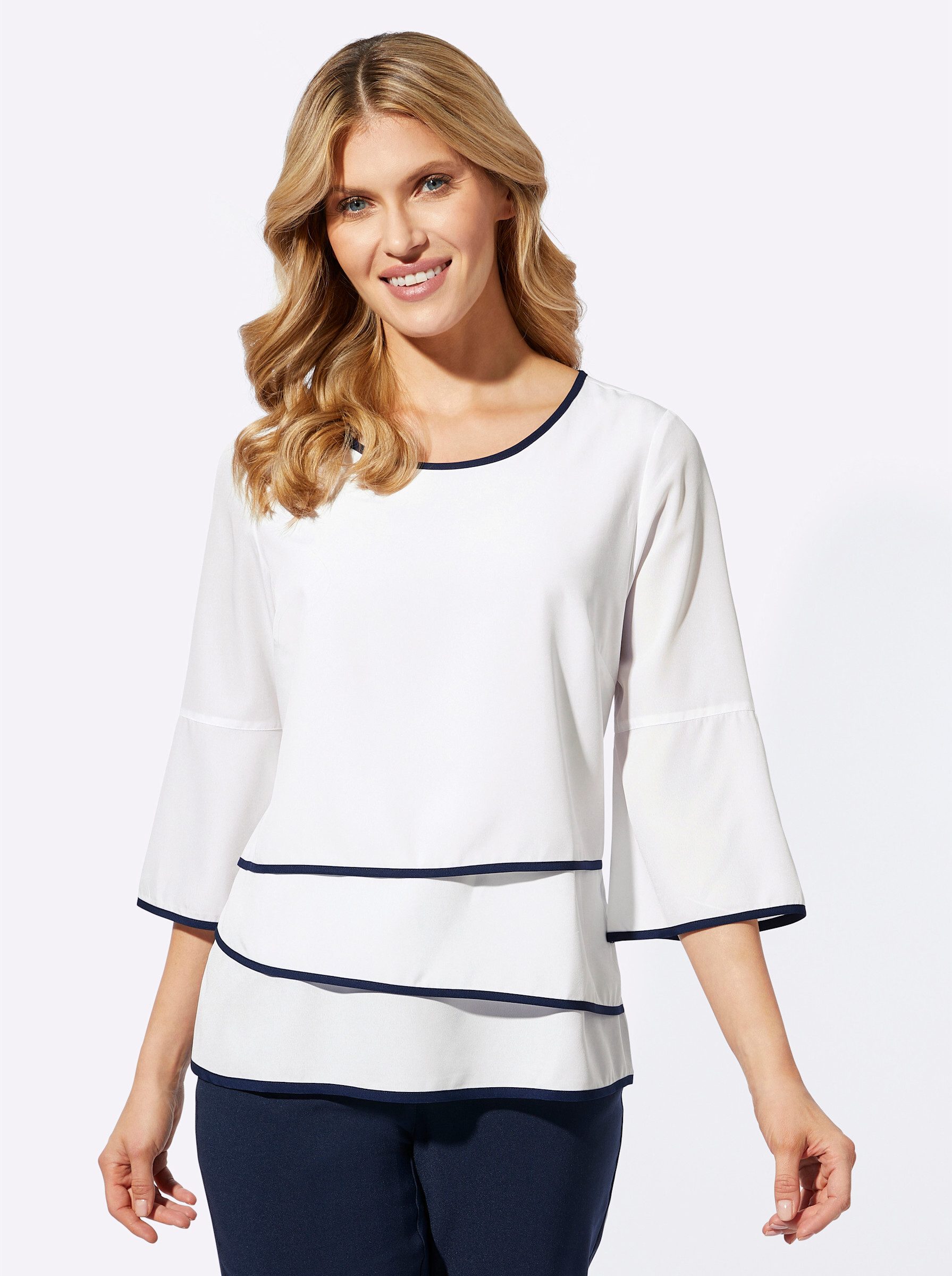 Sieh an! Klassische Bluse Schlupfbluse . günstig online kaufen