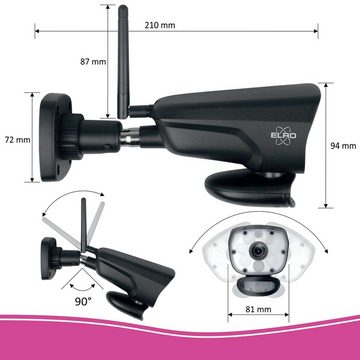 Elro CZ60RIPS Überwachungskamera (Innenbereich, Außenbereich, 2-tlg., Color Night Vision Überwachungskamera und Monitor, Überwachungskamera mit PIR Bewegungsmelder, Kamera und 9"Monitor)