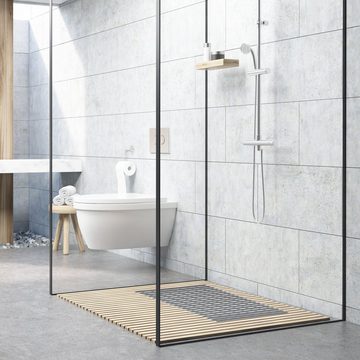 Duschmatte Antirutschmatte für Dusche & Badewanne relaxdays, Höhe 5 mm, Saugnäpfe, rutschfest, Kunststoff