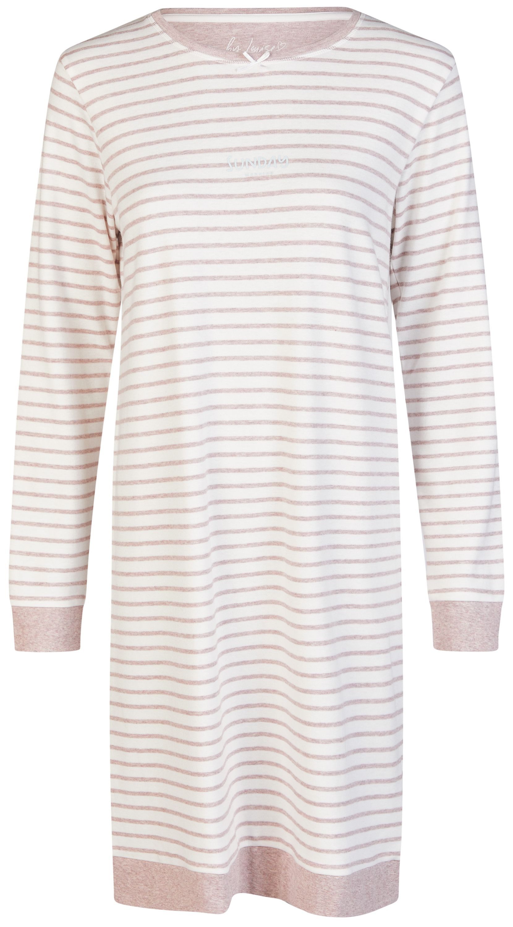 By Louise Nachthemd Winter Wispers (Set, 1-tlg., 1-teilig) Damen Sleepshirt ca.95cm lang Langarm Interlock Baumwolle
