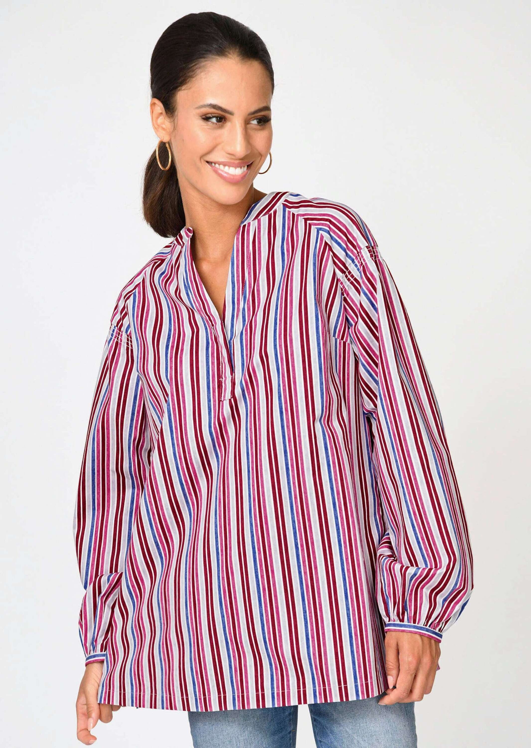 Tunika Bluse mit verschiedenfarbenen Streifen