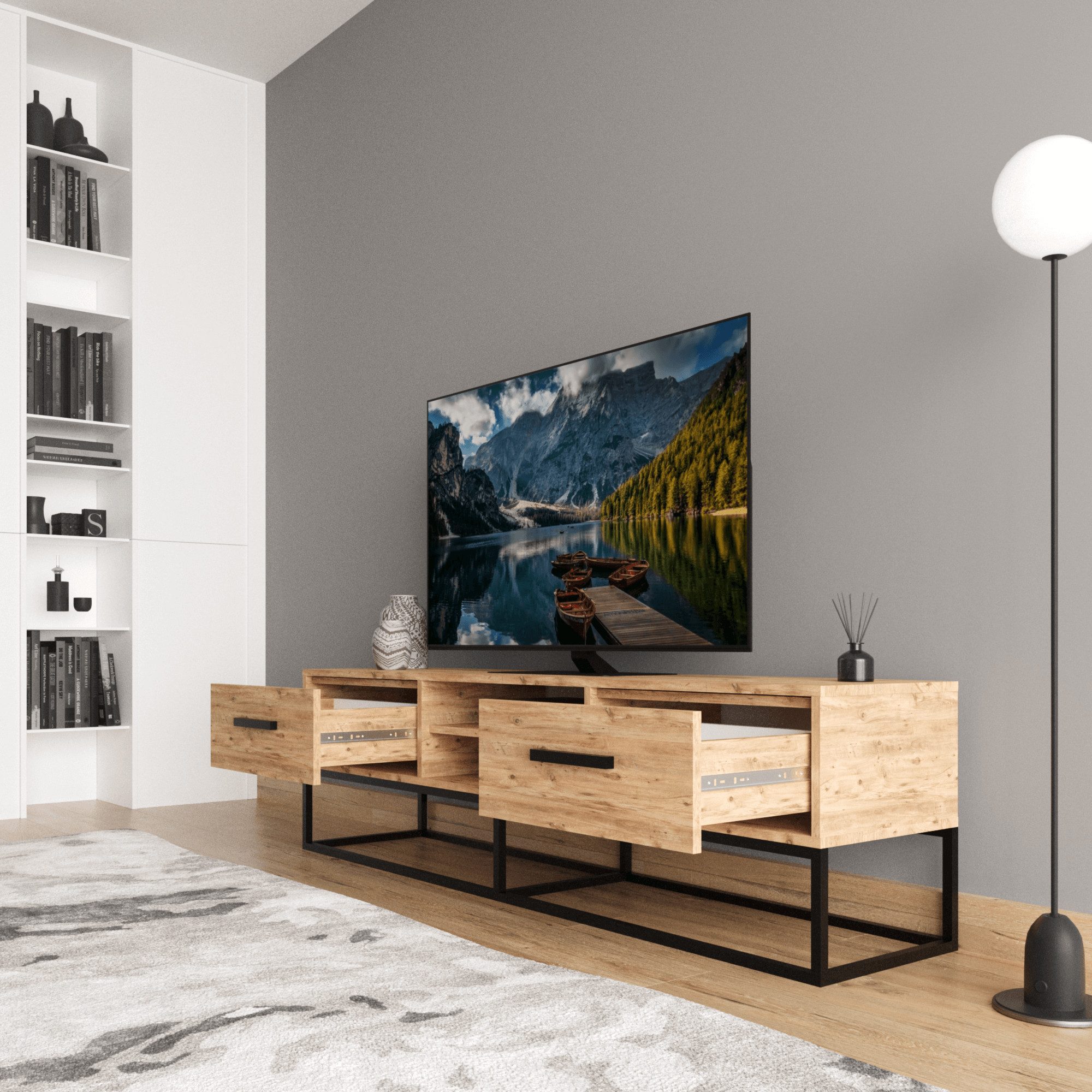 bdr smart home art lowboard lidya tv lowboard 180 cm atlantic pine