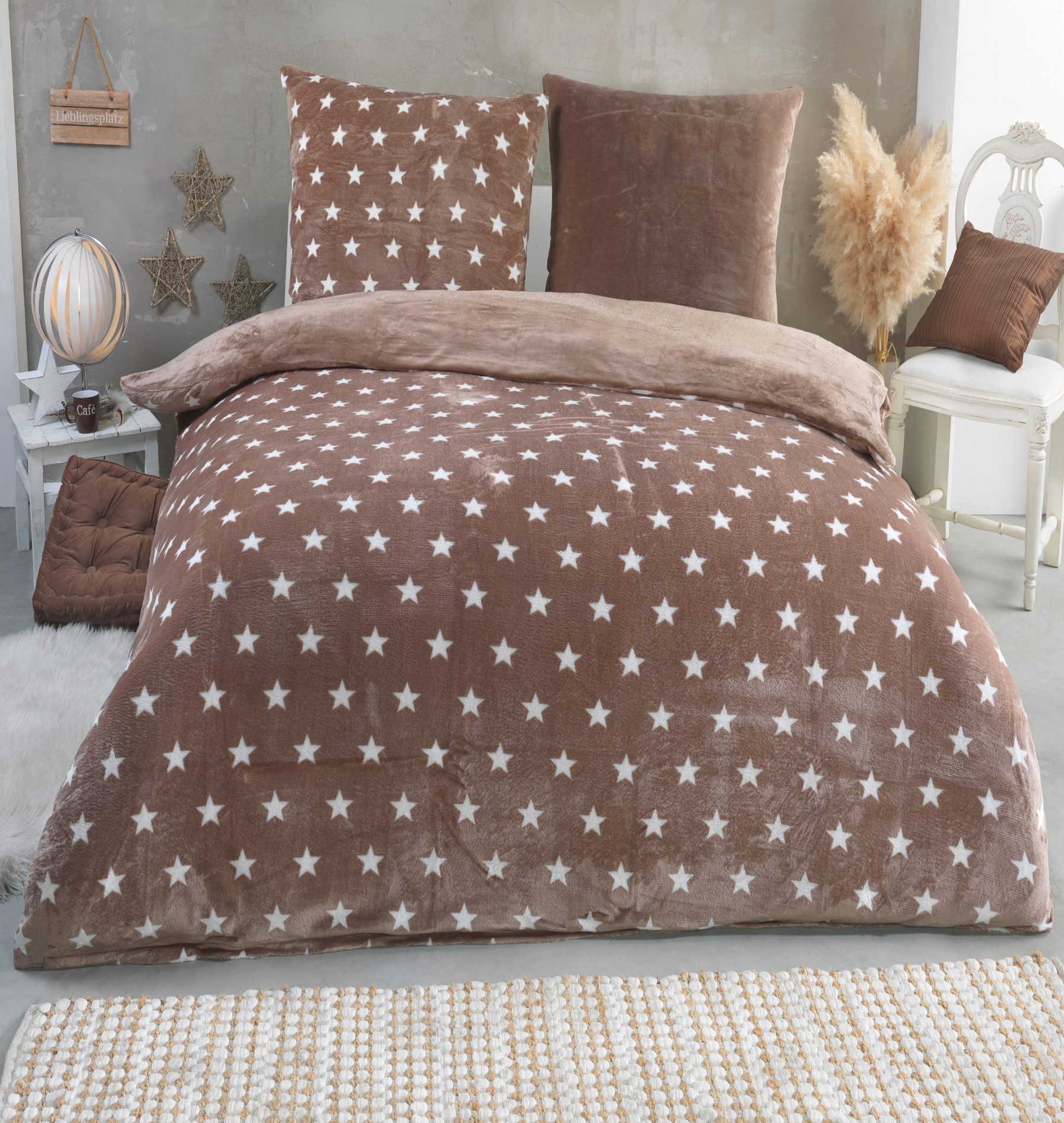 Malika Wendebettwäsche Teddy Plüsch Winter Bettbezug Cashmere Touch, Cashmere Touch, 3 teilig, flauschig warme Nicky-Teddy-Plüsch, angenehm weicher Stoff