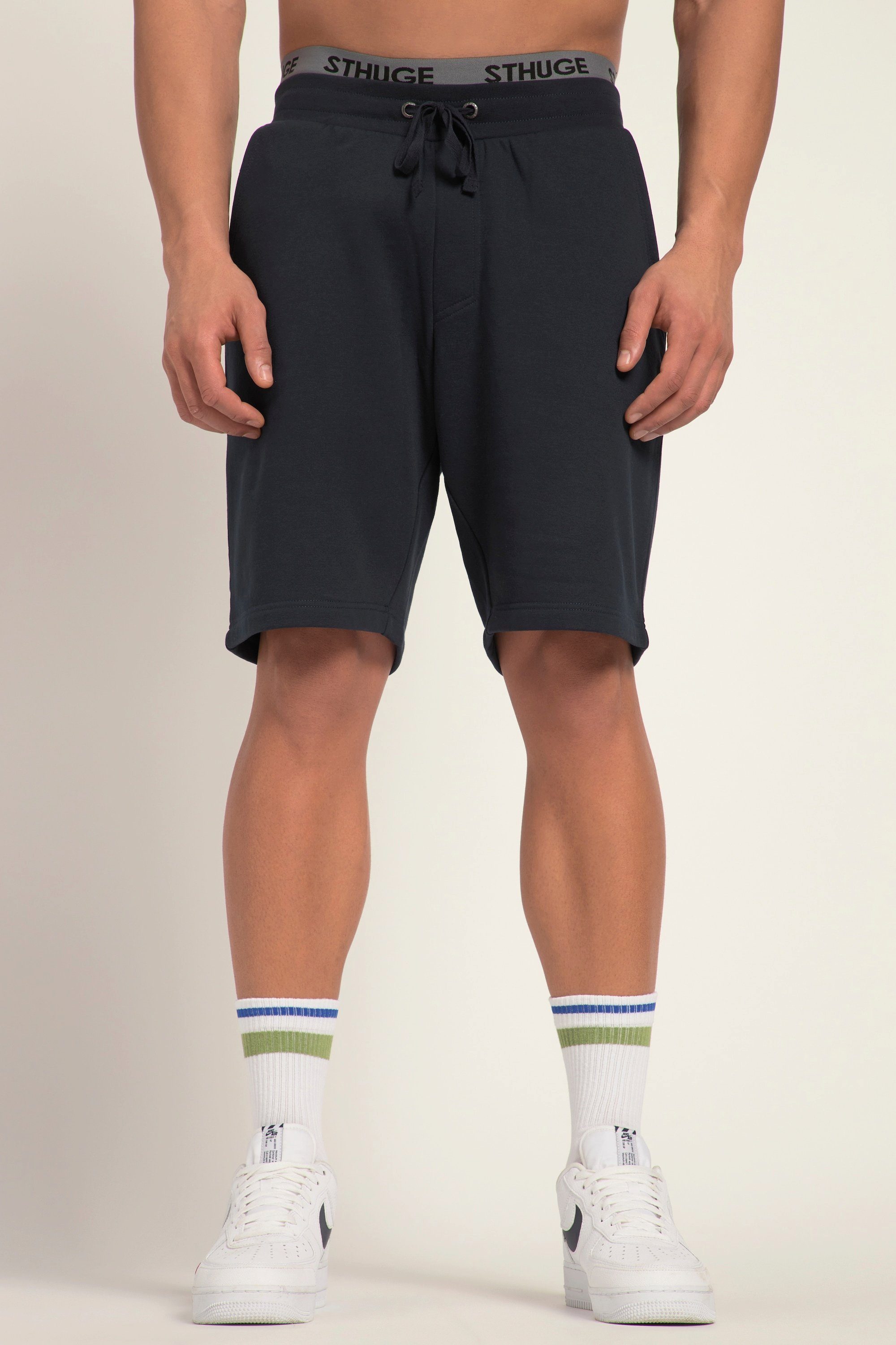 STHUGE Bermudas STHUGE Sweat-Bermuda Basic Fit Elastikbund navy blau