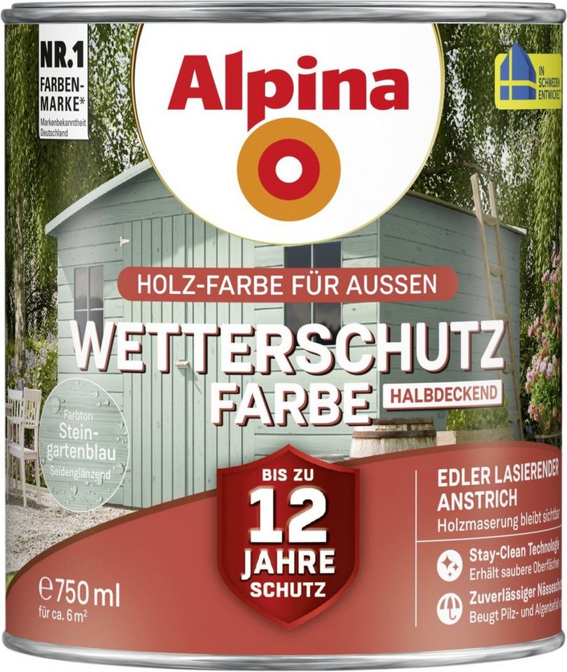 Thumbnail - Alpina Holzschutzlasur Alpina Wetterschutzfarbe halbdeckend 0,75 L