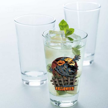 GRAVURZEILE Glas Wasserglas mit UV-Druck - Vogelscheuche V2 Design, Glas