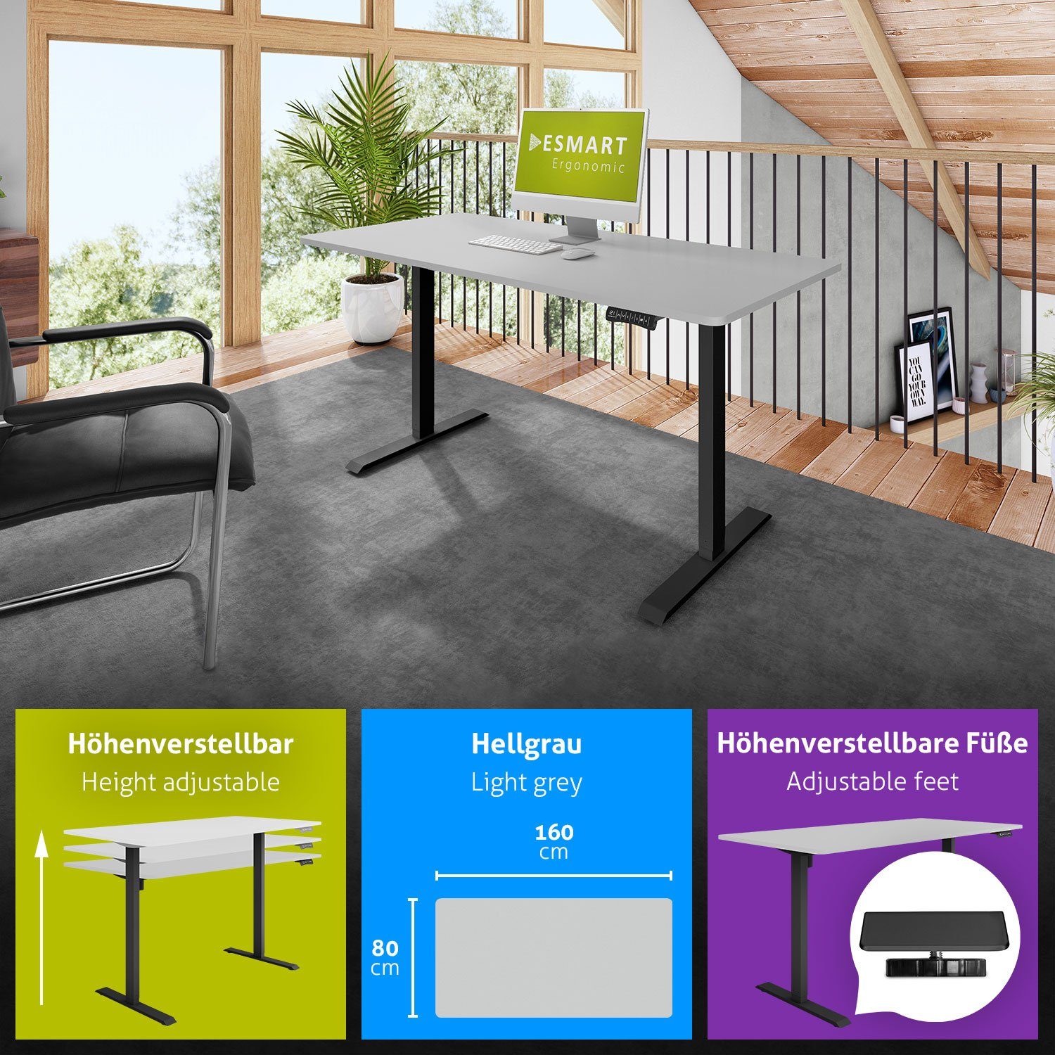 ESMART Schreibtisch ESMART Germany, ETX-121 Elektrisch günstig online kaufen