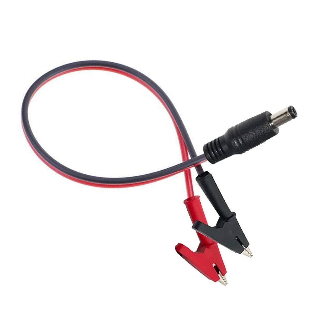 Bolwins G49 5.5x2.1mm Einbaubuchse DC Steckdose Krokodilklemmen Netzteil Kabel Netzkabel, DC Hohlstecker 5,5 x 2,1 mm (Außen 5,5 mm / Innen 2,1 mm), 2x Krokodilklemmen, rot für Pluspol, schwarz für Minuspol (36 cm), Farbcodierte Krokodilklemmen, einfache DIY-Stromversorgung