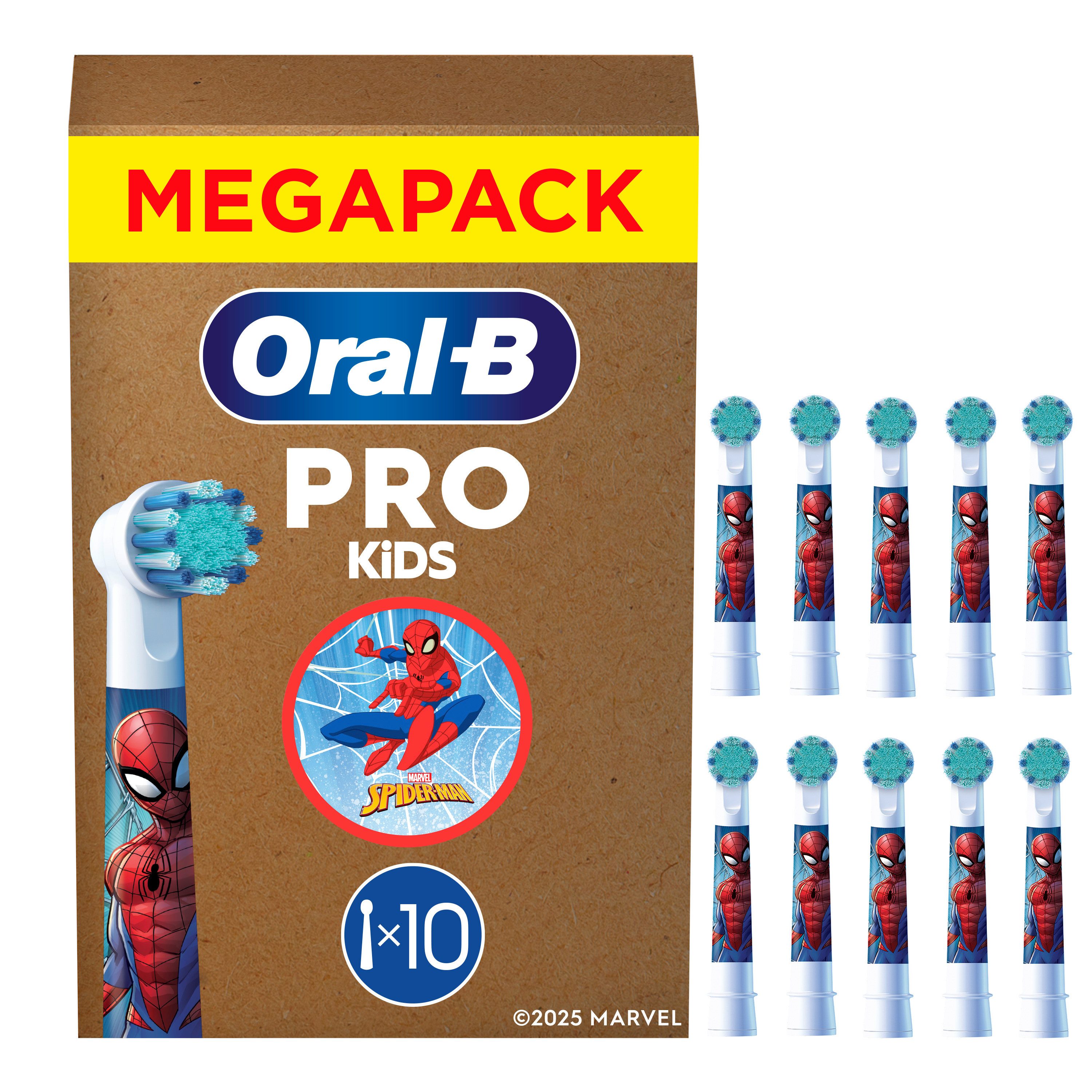 Oral-B Aufsteckbürsten Pro Kids 3+ Marvel Spiderman, extra weiche Borsten, ab 3 Jahren