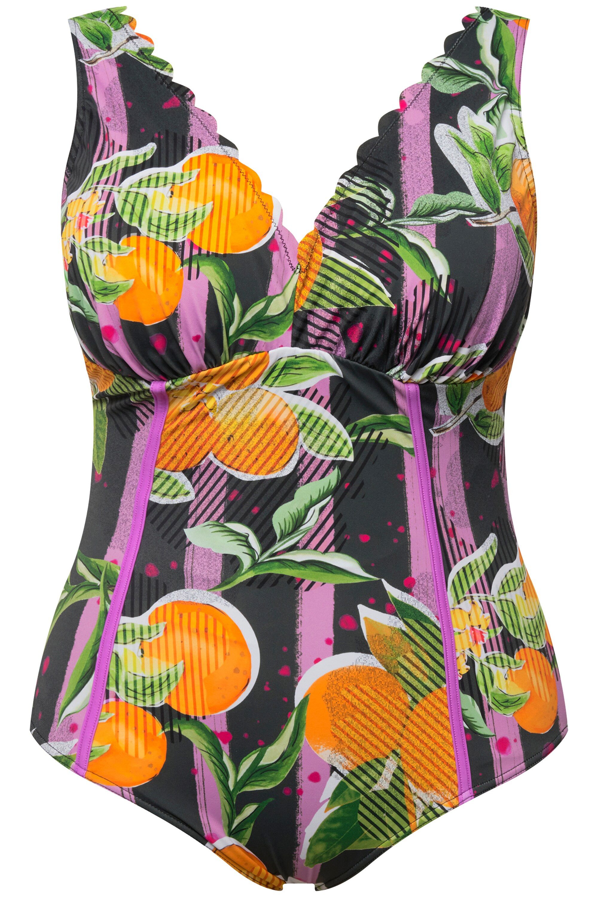 Ulla Popken Badeanzug Badeanzug Orangen Softcups günstig online kaufen