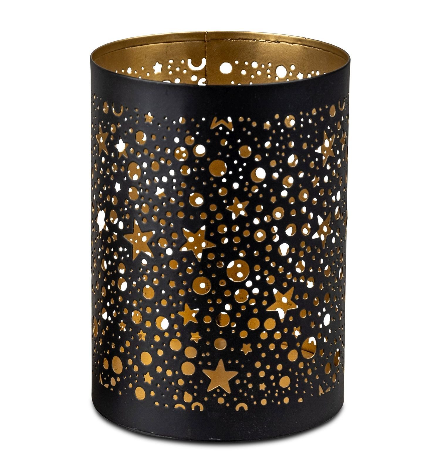 formano Dekofigur Windlicht Rund Schwarz-Gold 14cm günstig online kaufen