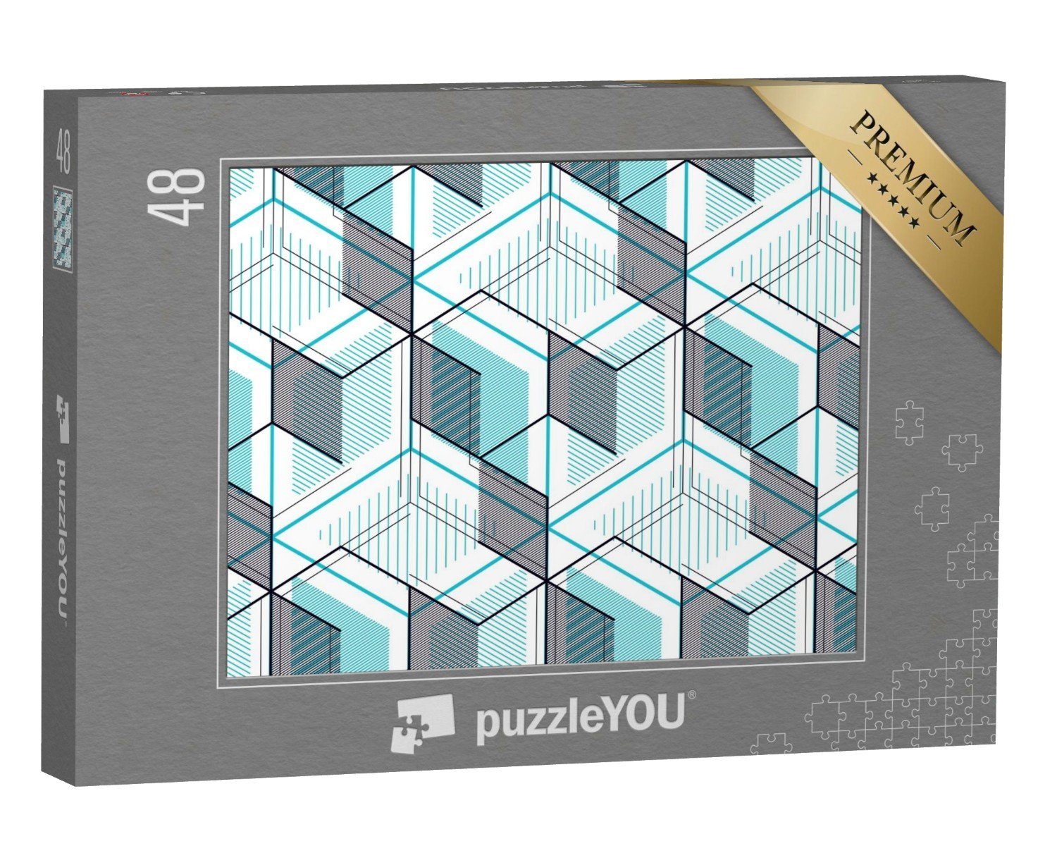 puzzleYOU Puzzle Geometrische Würfel im 3D-Design, 48 Puzzleteile, puzzleYOU-Kollektionen Moderne Puzzles, Puzzle-Neuheiten