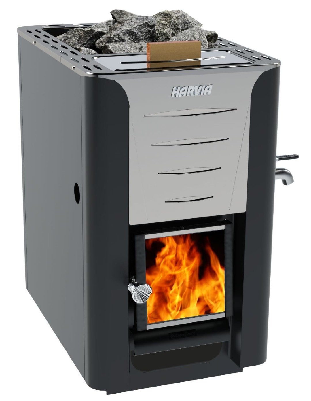 HARVIA Saunaofen Harvia Saunaofen 20 ES Pro, 24,1 kW, Manuelle Steuerung, Holzbefeuerung; Erwärmt Aufgusswasser; Gleichmäßige Wärmeverteilung