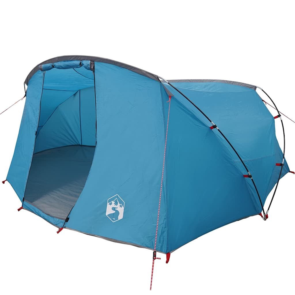 Tunnelzelt Tunnelzelt 4-Personen mit Dach Blau und Grau 318 x 275 x 140 cm