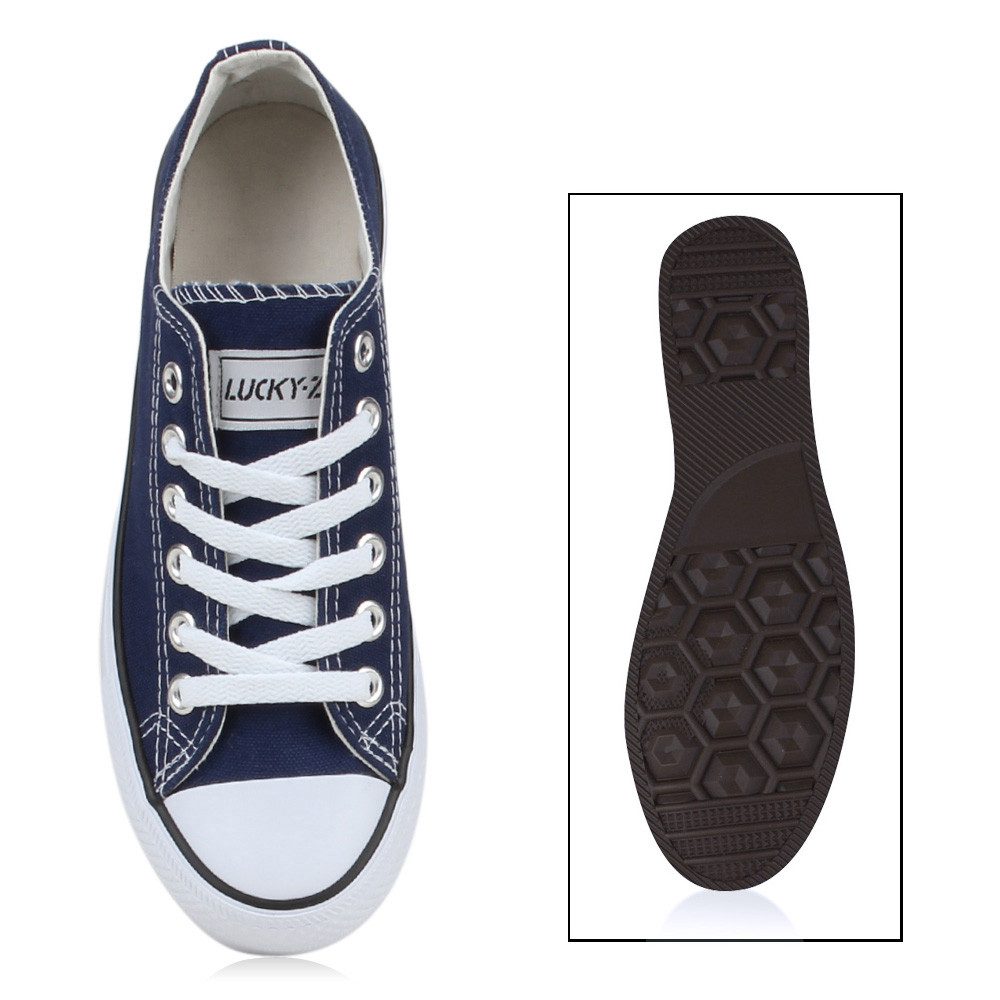 VAN HILL 94237 Sneaker Damen Sneaker Low Canvas Freizeitschuhe Schnürer Basic Sportschuhe