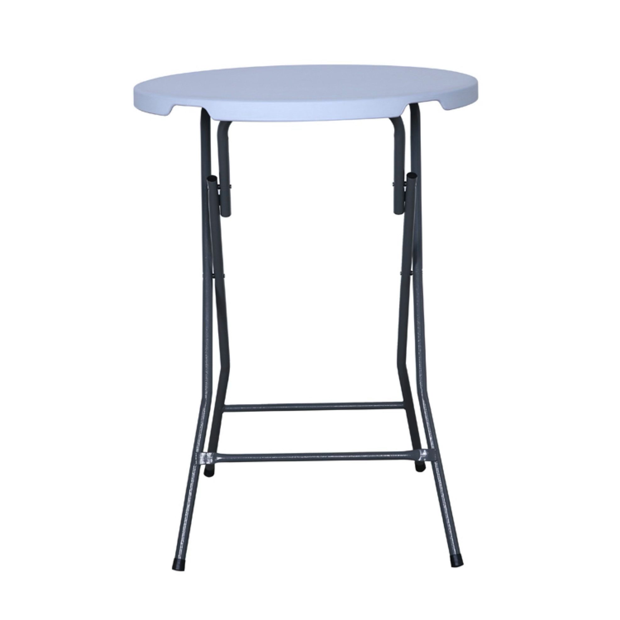 acamp Stehtisch Klapptisch Le Havre Bartisch Silbergrau (Gartenmöbel), klappbar, Gastrotisch, Bistromöbel, Gartentisch, ⌀80 x 110 cm