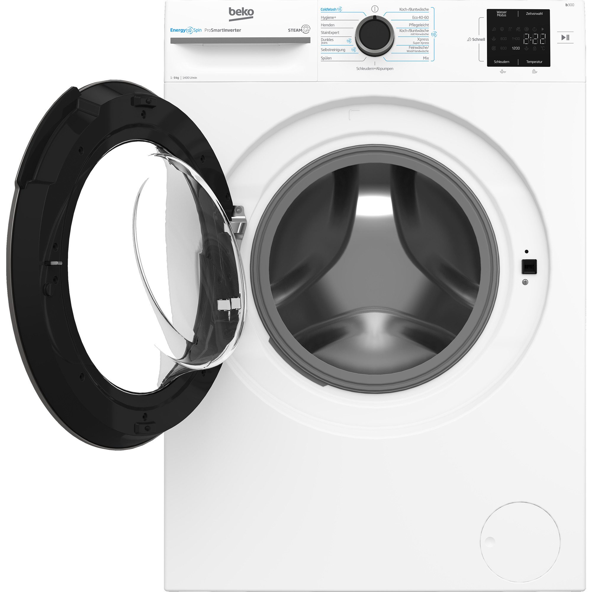 BEKO Waschmaschine BM3WFU4941W1, 9 kg, 1400 U/min, EnergySpin- bis zu 35% sparsamer