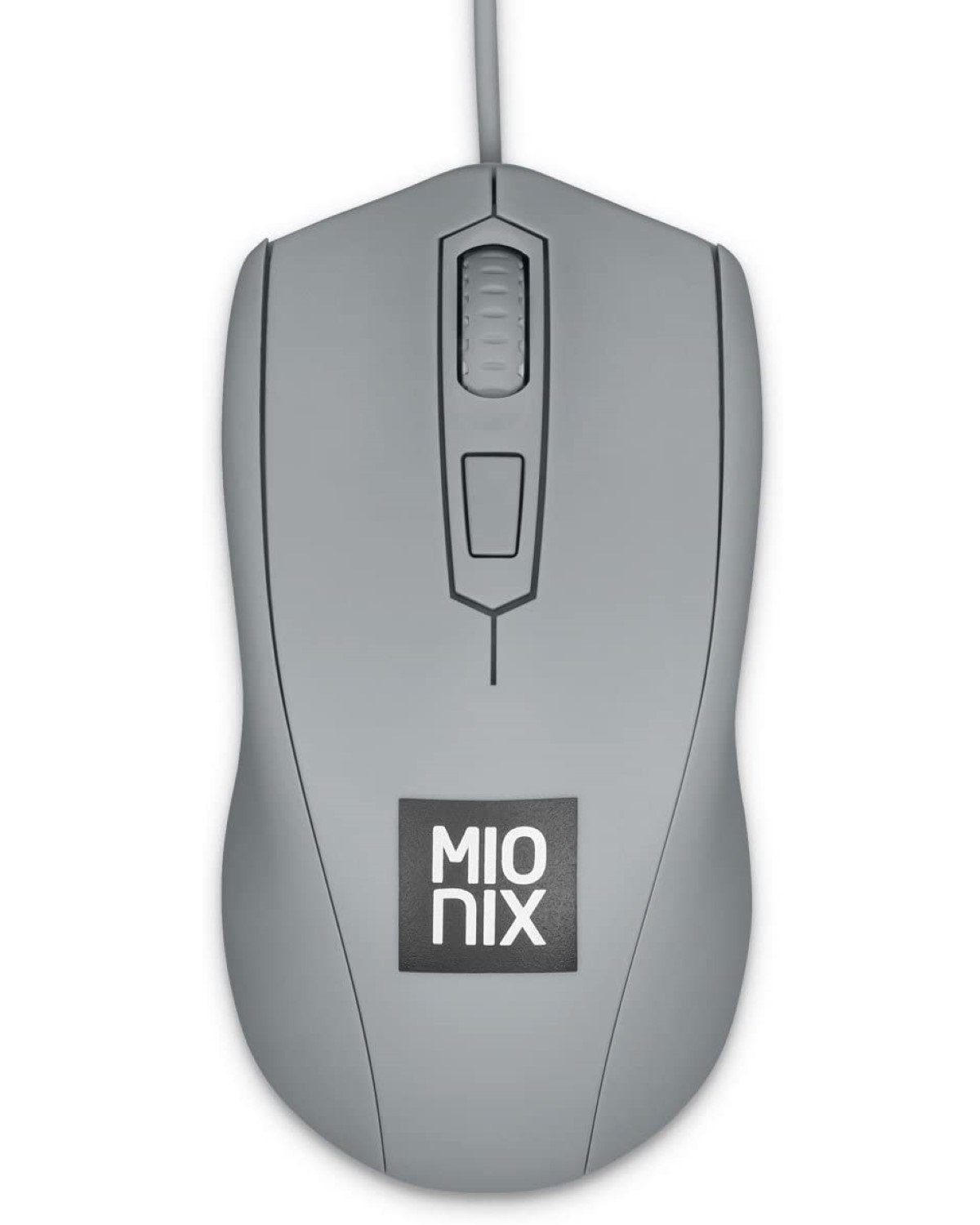MIONIX Gaming + Artists Maus Avior Shark Fin Grau Optisch Mäuse (für Rechts- und Linkshänder RGB LED-Mausrad 5000 DPI optischer Sensor)