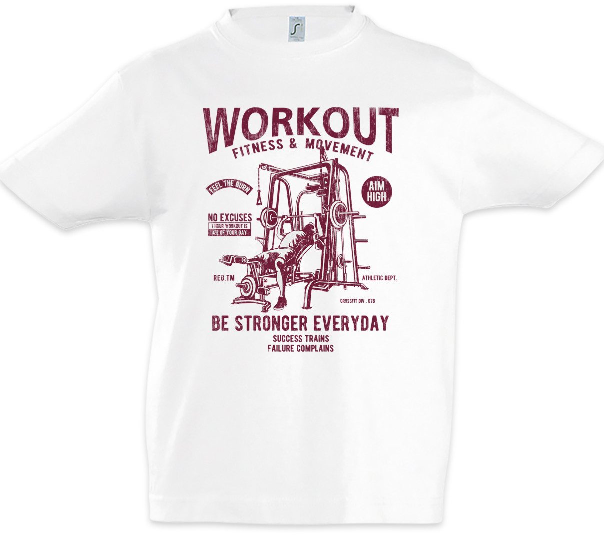 Print-Shirt Be Stronger Everyday Kinder T-Shirt Body Building Builder Gym Fitness