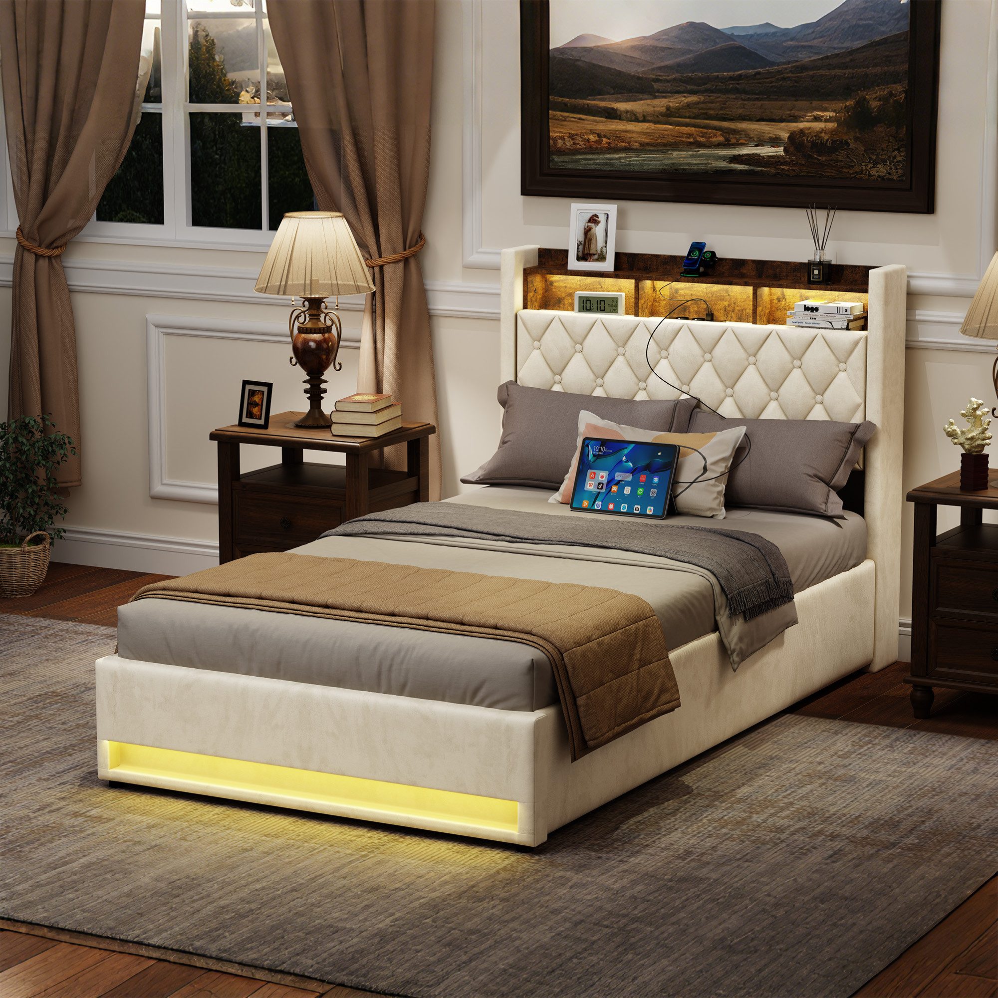 STILVORA Polsterbett mit bettkasten,Stauraumbett Boxspringbett 140×200 mit günstig online kaufen